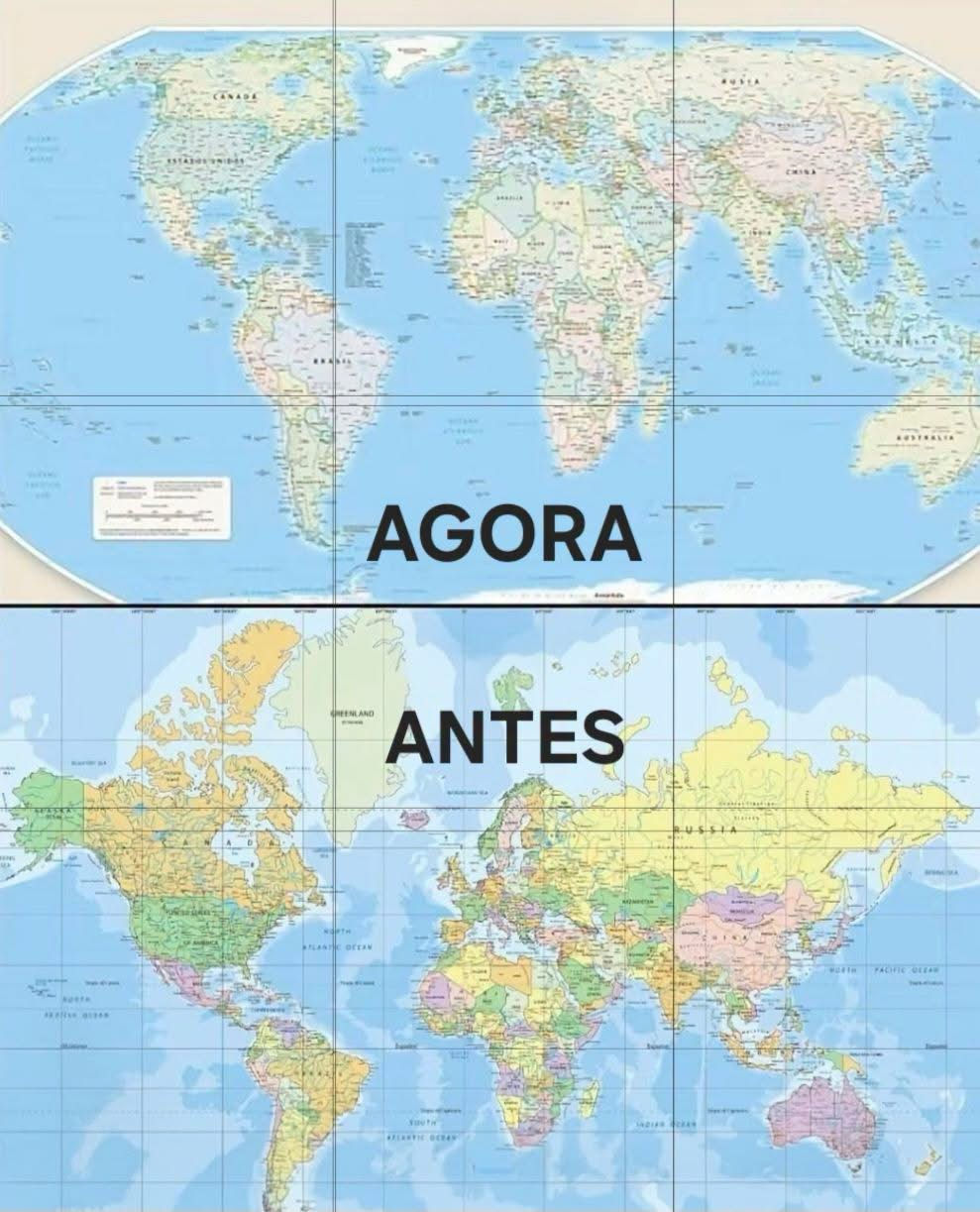 Estou apaixonada pelo novo mapa-múndi